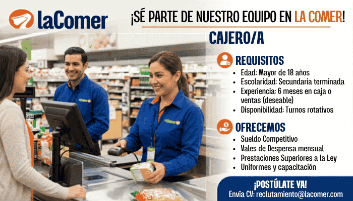 Cajero en la comer