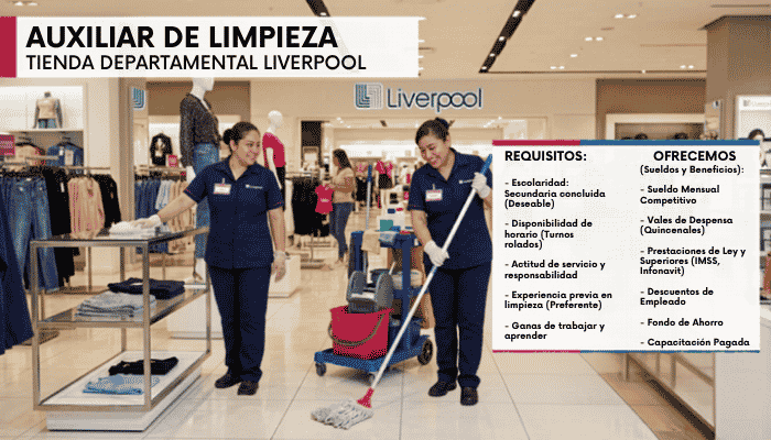 Auxiliar de Limpieza Tienda Liverpool