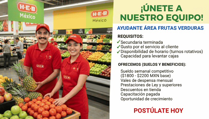 Frutas y verduras HEB Mex